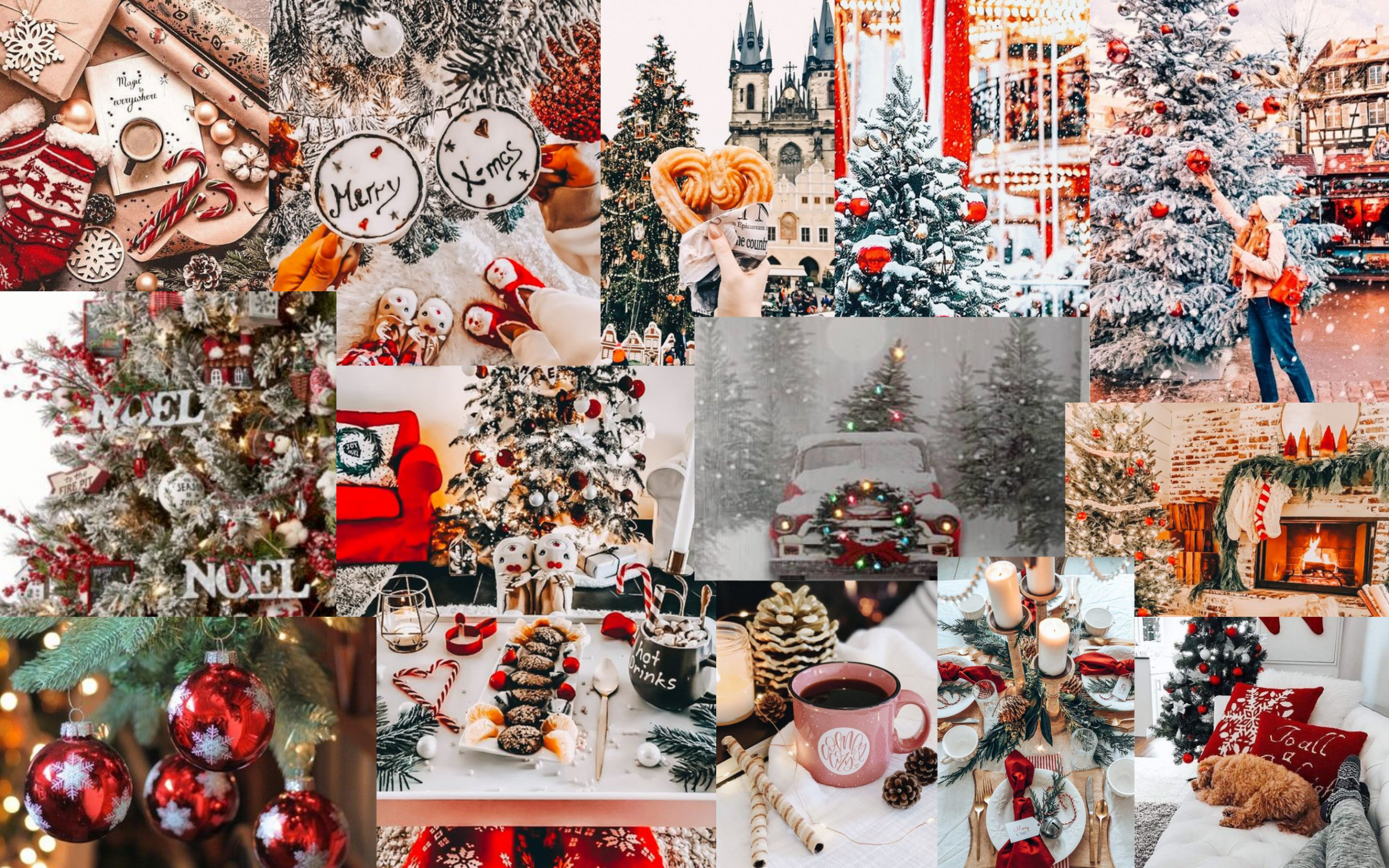 Aesthetic Christmas Collage Desktop Wallpapers  Cute christmas