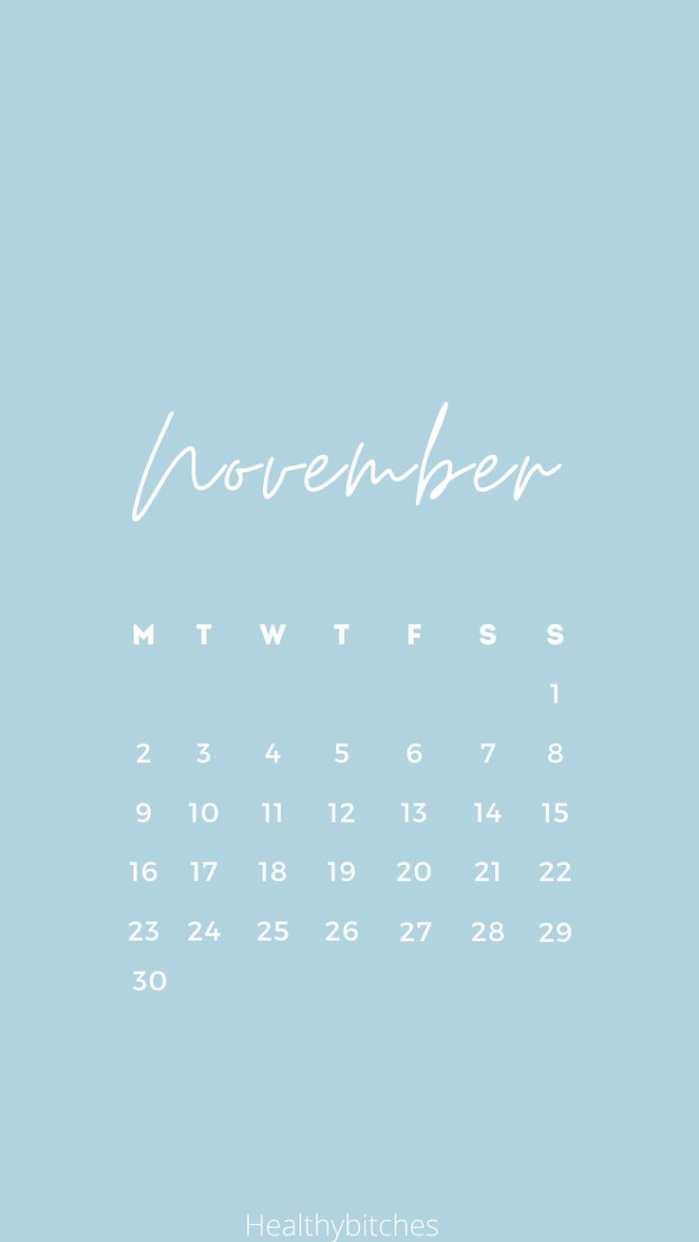 Blue November  calendar phone background