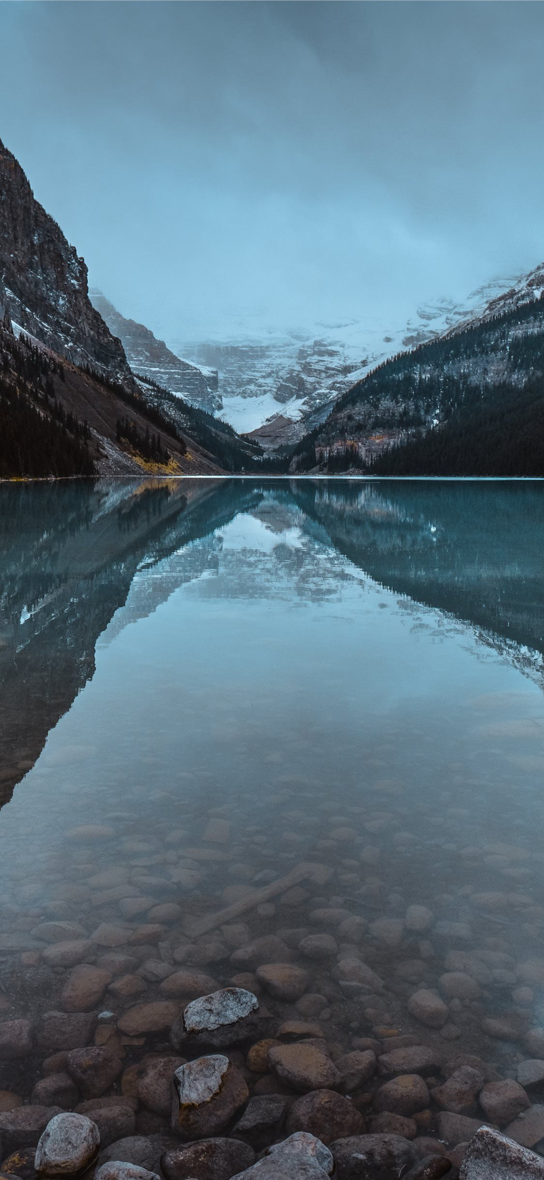 calm body of water #nature #mountain #water #tree #snow