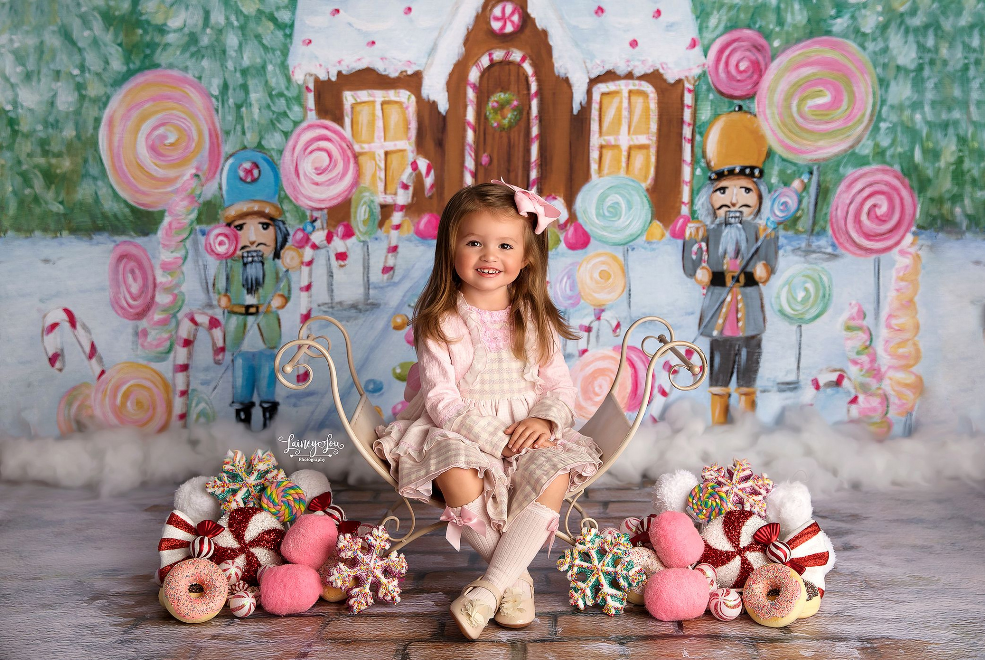 Christmas Candyland Gingerbread House  Photo backdrop christmas