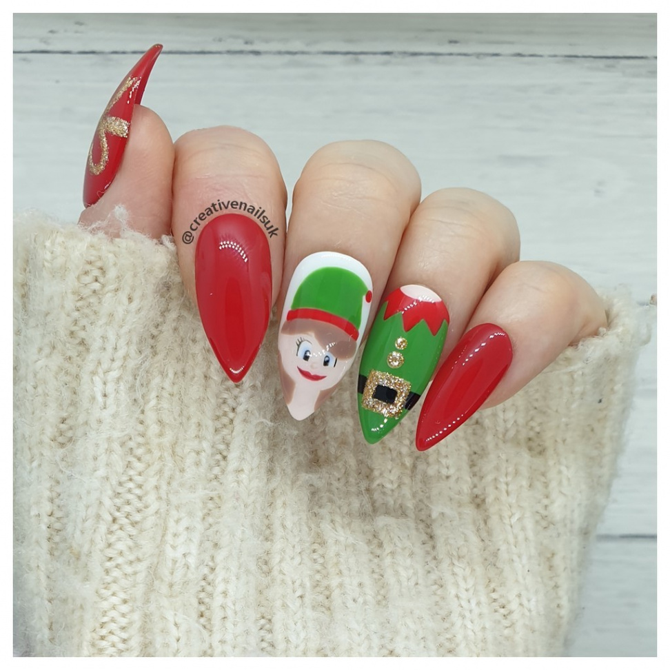 Christmas Elf False Nails  Creative Nails