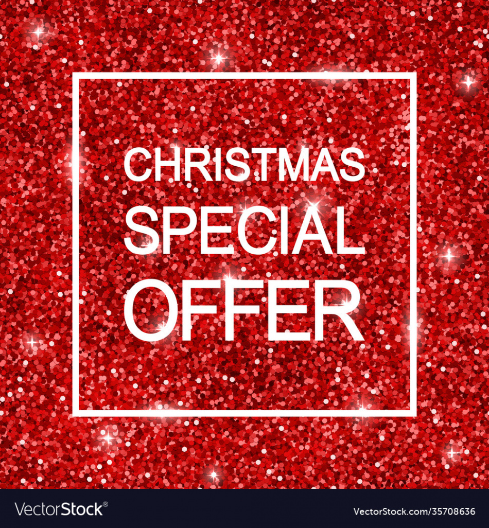 Christmas special offer background red glitter Vector Image