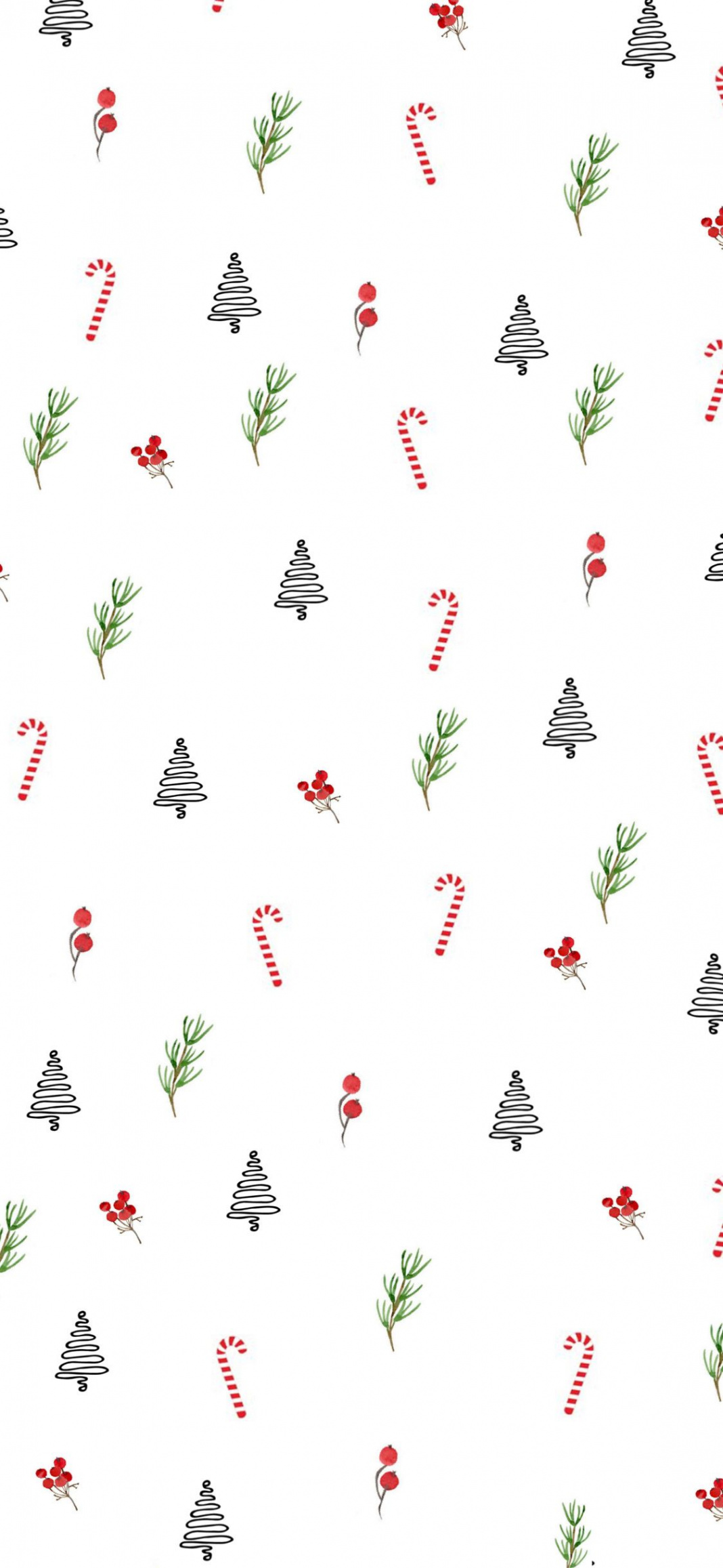 Christmas tree wallpaper iPhone candy cane berries  Wallpaper