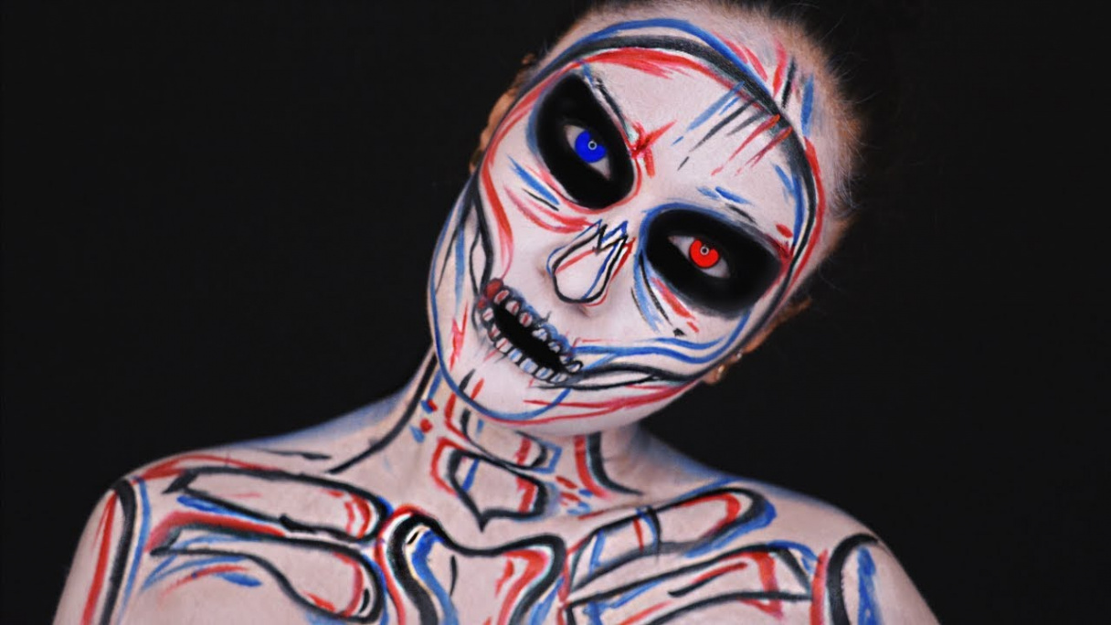 D SKULL HALLOWEEN MAKEUP TUTORIAL