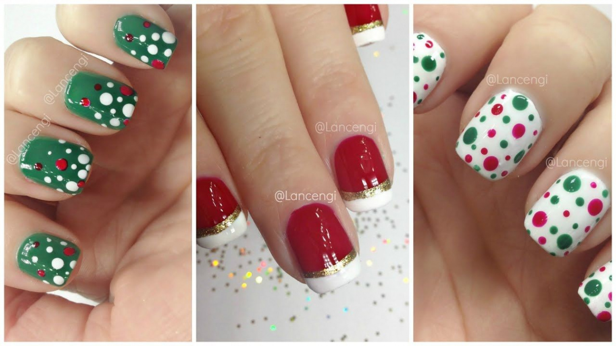 DIY Cute & Easy Christmas Nail Polish Designs For Beginners # - The Ul   Christmas nails diy, Christmas nail art easy, Christmas nail designs easy