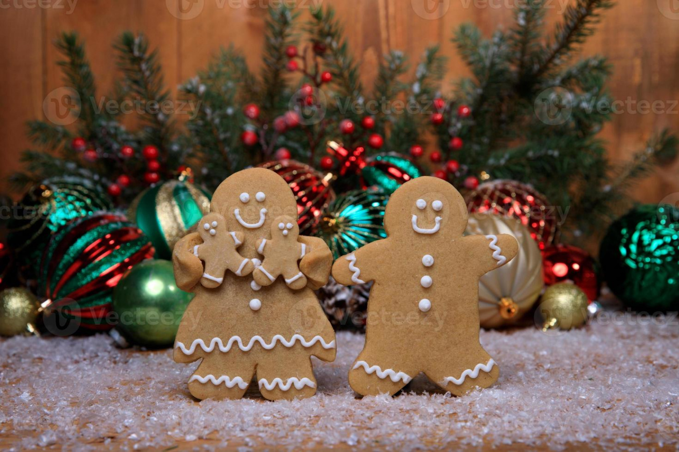 Familie von Lebkuchen mit  Kindern auf