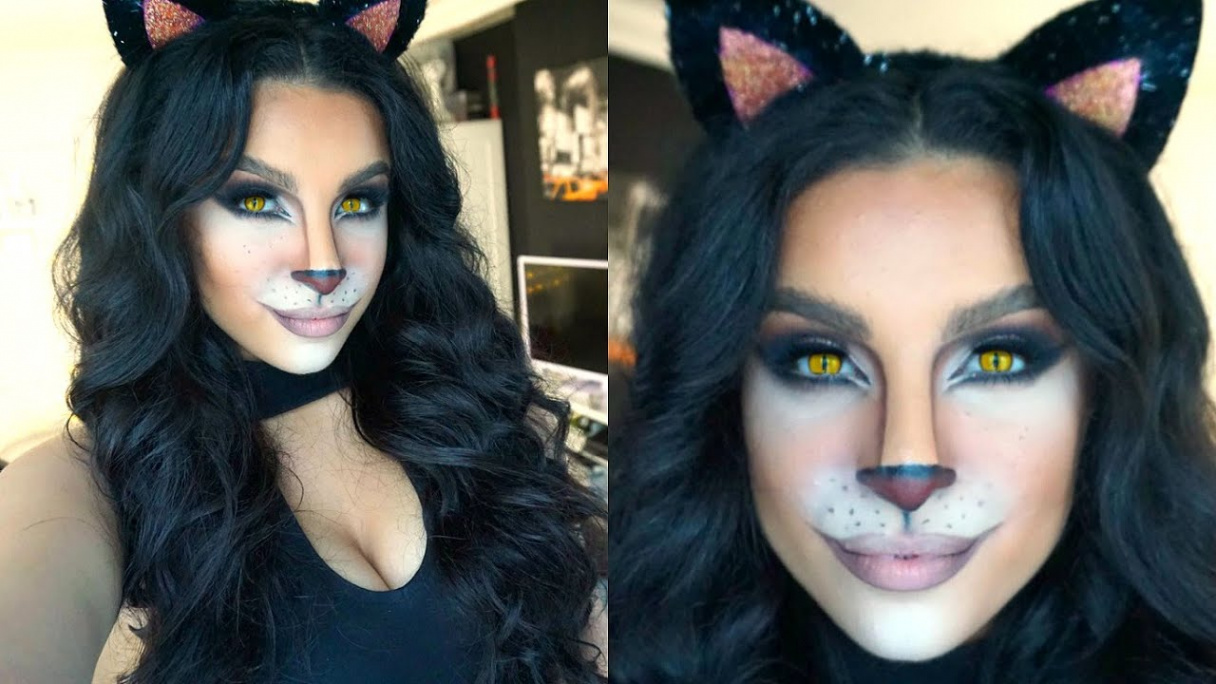 Feline Glam Halloween Makeup Tutorial    Makeup By Leyla