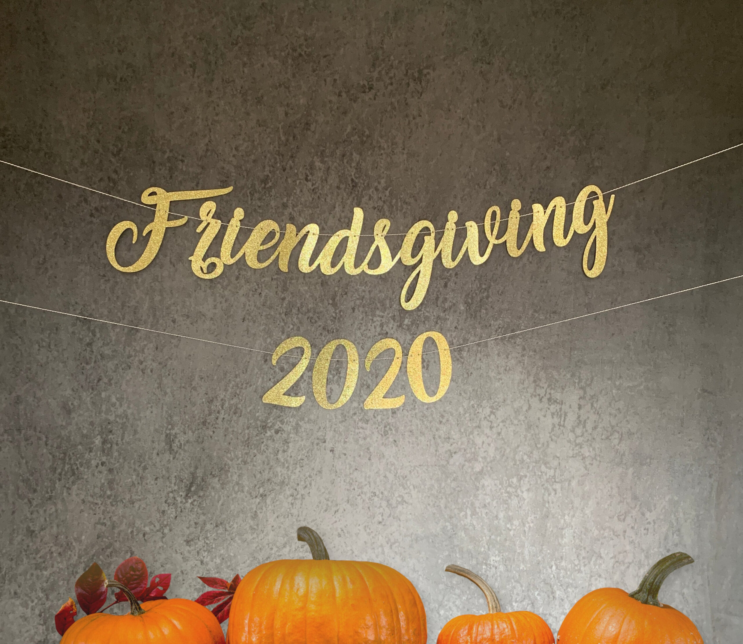 Friendsgiving  Banner in Gold Silber Glitzer Zeichen - Etsy