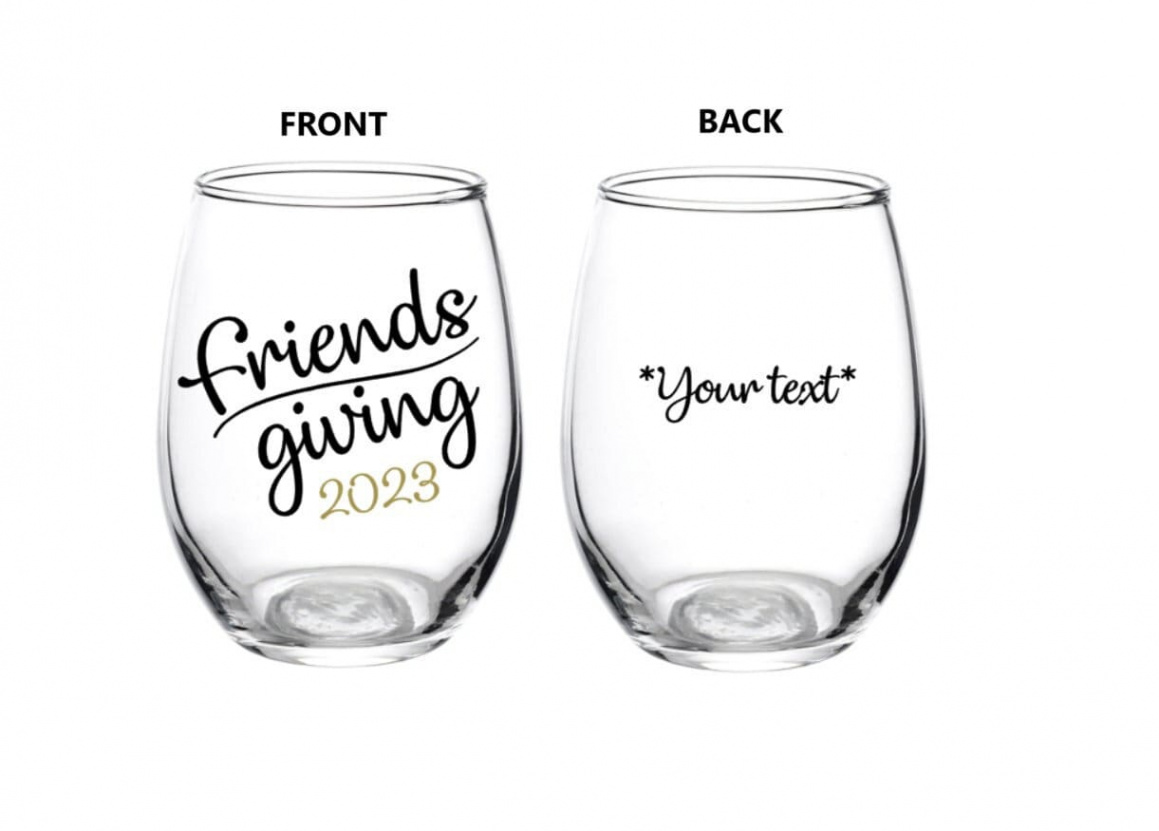 Friendsgiving Wine Glass Thanksgiving Friendsgiving Favor - Etsy