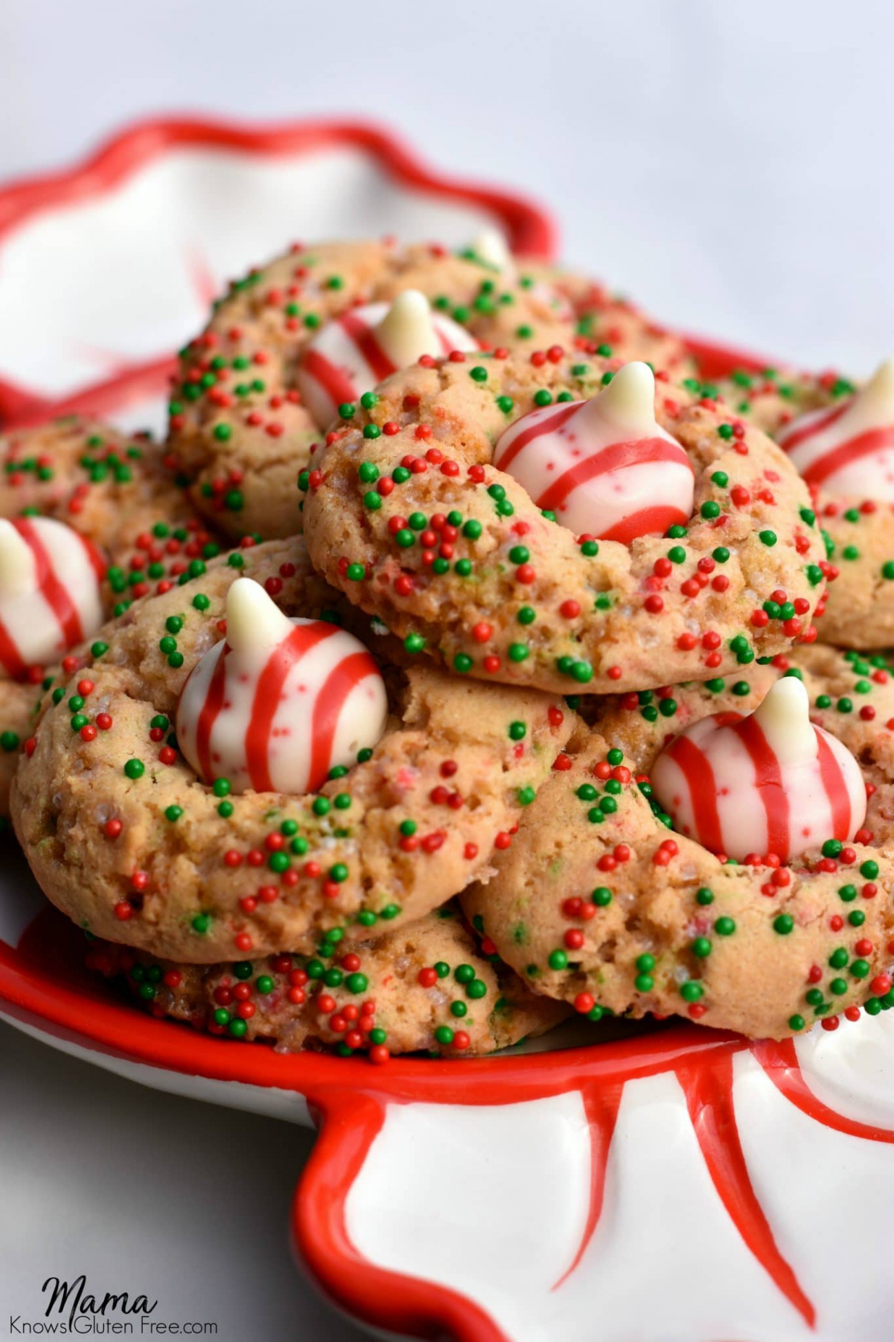 Gluten-Free Christmas Sugar Blossom Cookies {Dairy-Free Option