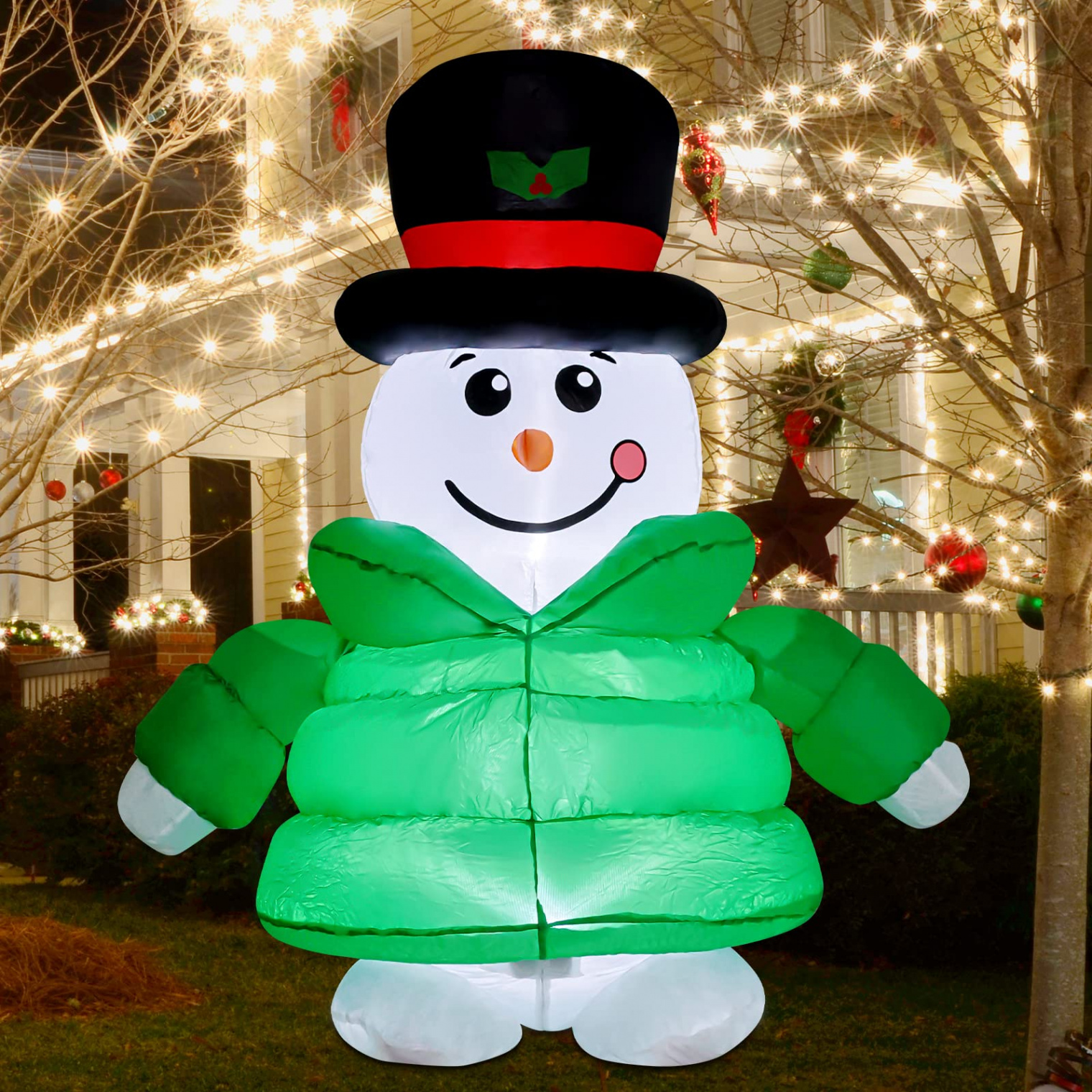 GOOSH Foot High Christmas Inflatable Blow up Down-Filled Coat Snowman  Holiday Yard Decoration, IndoMehr anzeigen GOOSH Foot High Christmas