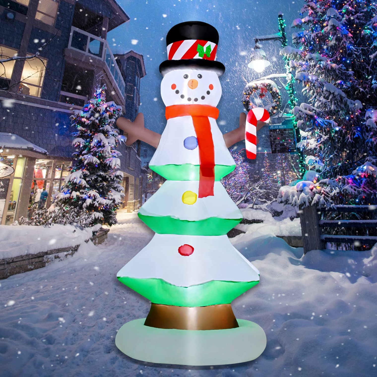 GOOSH  FT Christmas Inflatable Snowman with Branch Hand LED Lights  Indoor-Outdoor Yard Lawn DecoratMehr anzeigen GOOSH  FT Christmas  Inflatable