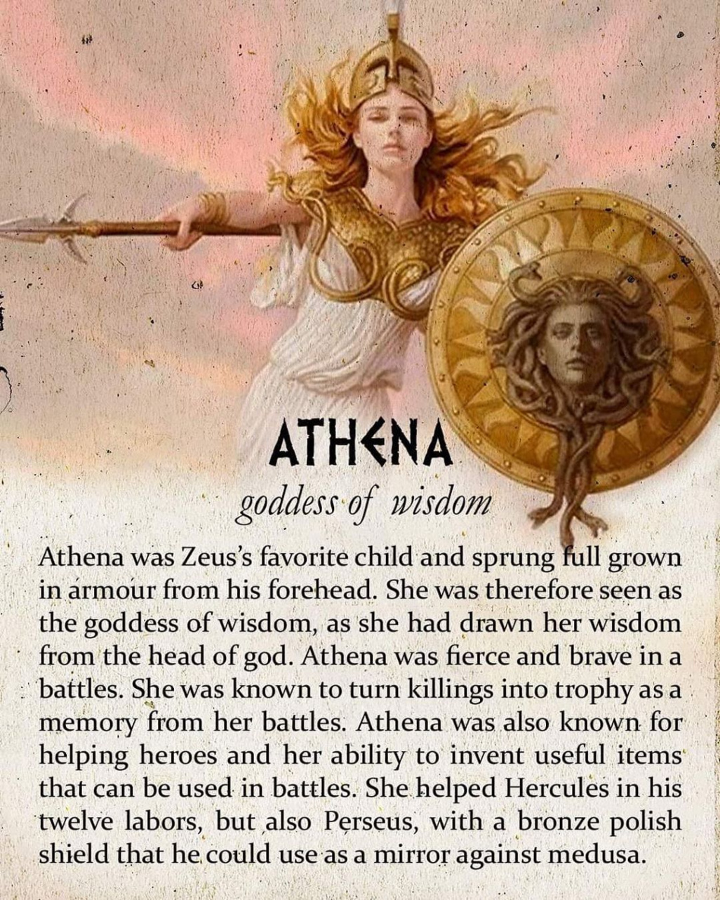 Greeklore on Instagram: "Athena, goddess of wisdom🦉 Follow