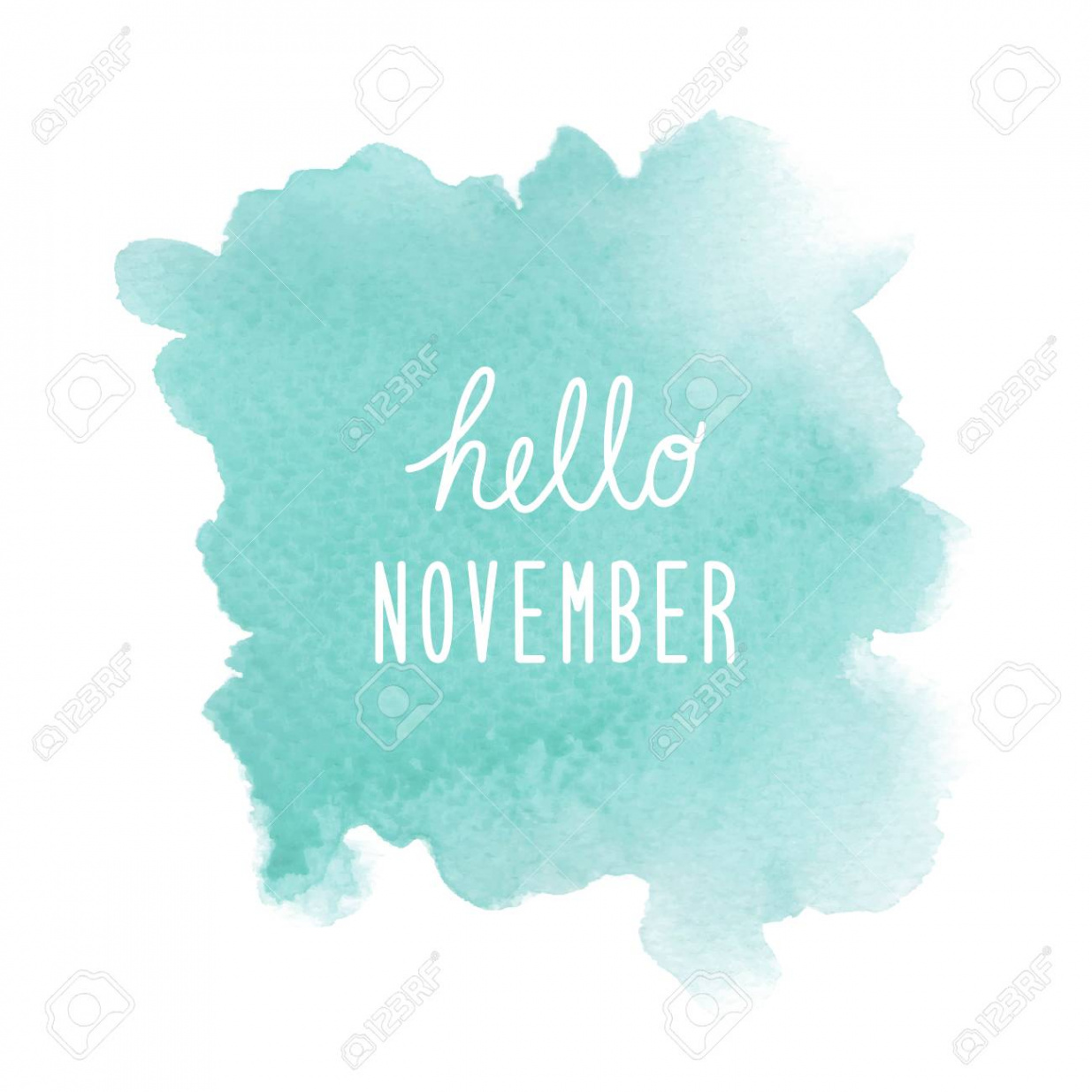 Hallo November Gruß Mit Grünen Aquarell Hintergrund