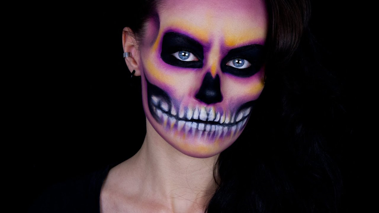 Halloween: Colourful Skull  Makeup Tutorial