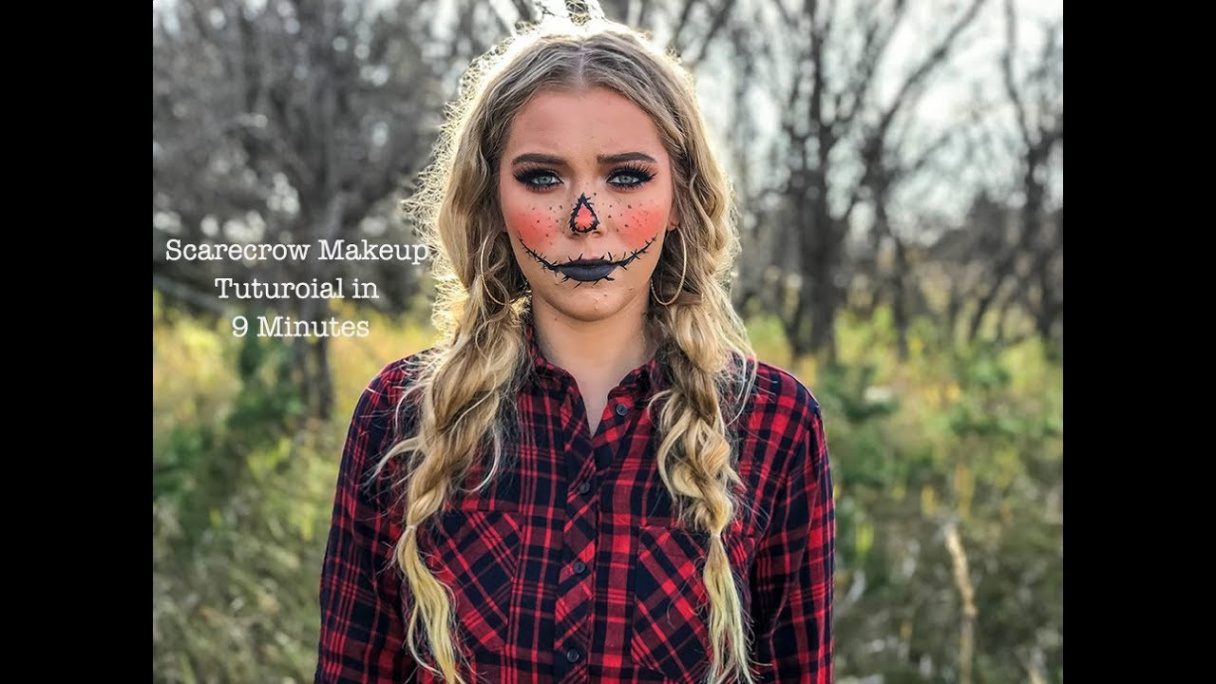 Halloween Scarecrow Makeup Tutorial in  Minutes by Filly Flair  Easy  Scarecrow Makeup