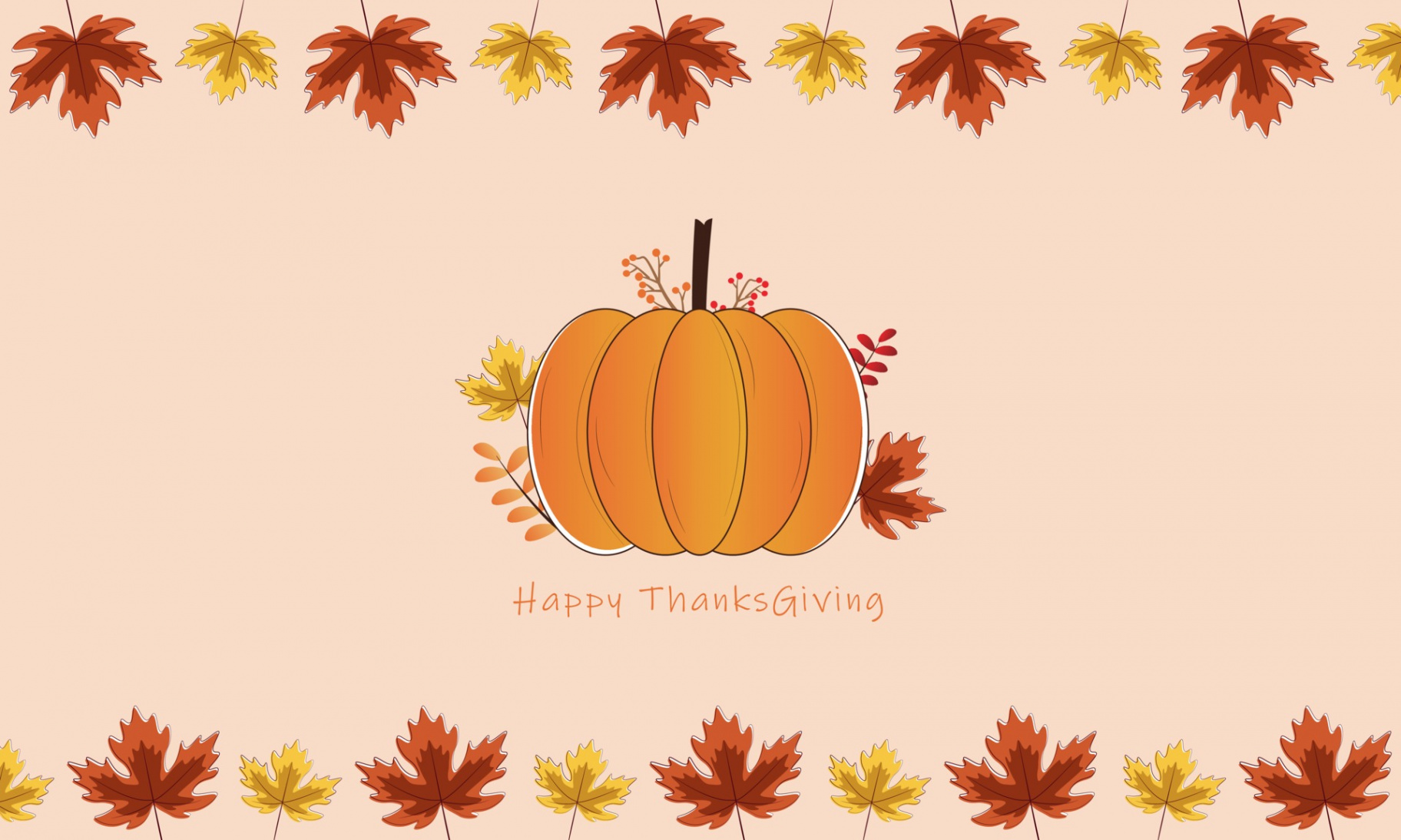 happy thanksgiving background autumn leaves banner vector