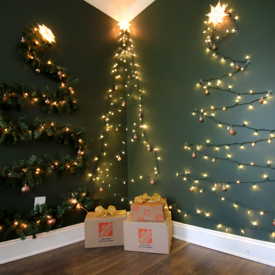 How to Hang a Christmas Tree of Lights on the Wall - The Home Depot