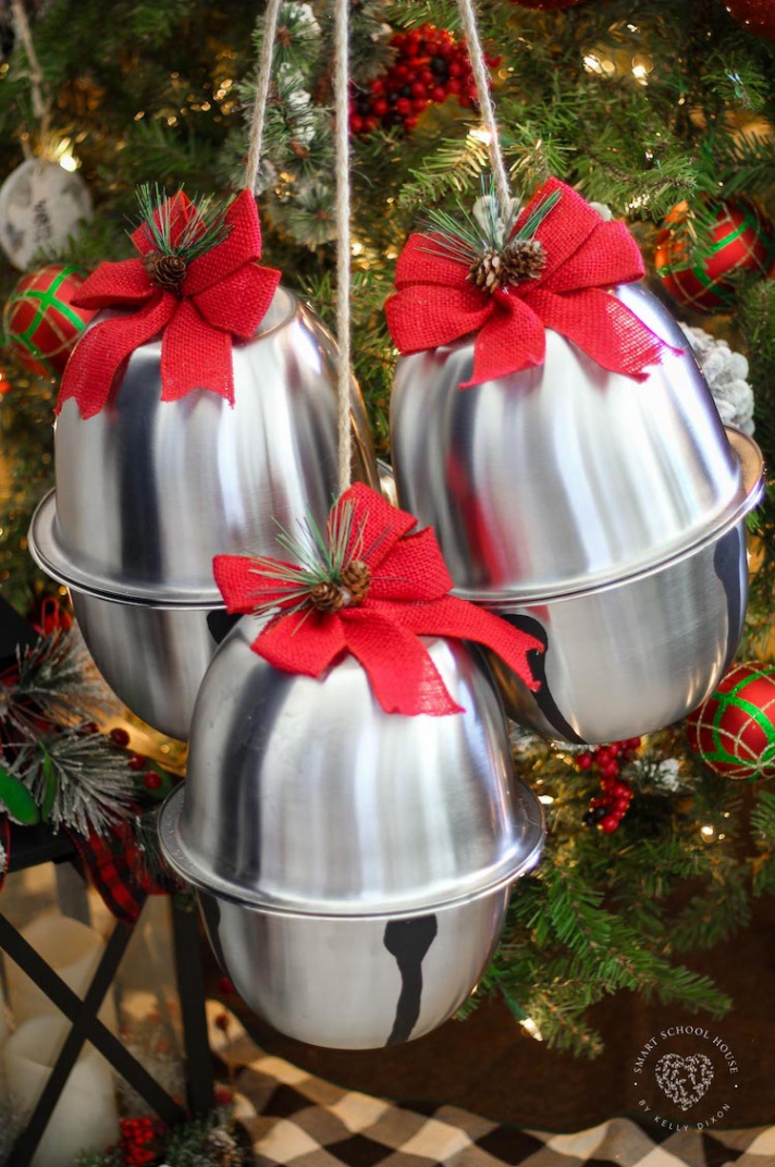 How to Make Giant Jingle Bells with Silver Mixing Bowls!