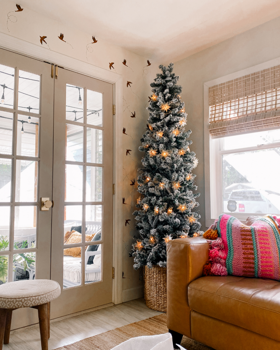 How to Put a Christmas Tree in a Basket - Blushing Bungalow  So