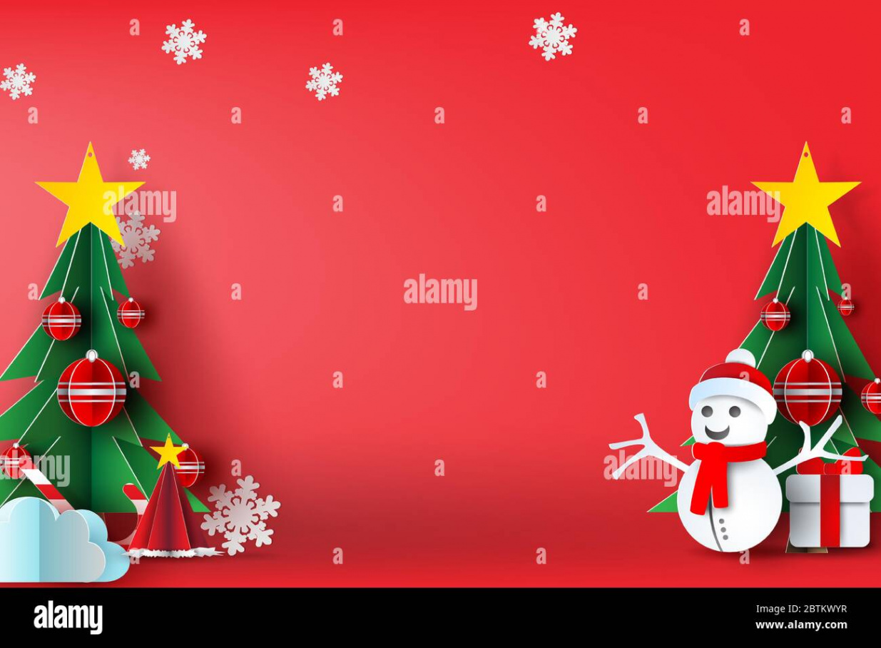 illustration of Red Merry Christmas Background with Border made