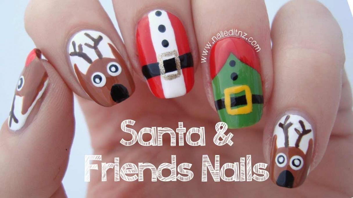 in  - Santa, Reindeer & Elf Nail Art Tutorial  MERRY CHRISTMAS!