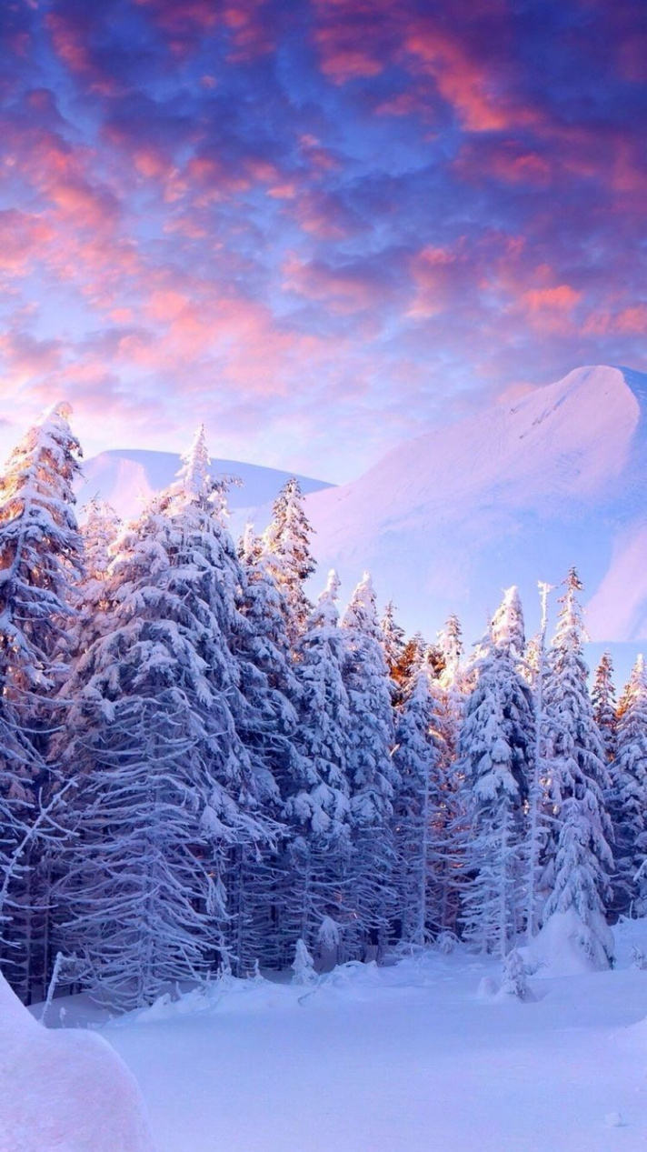 iPhone and Android Wallpapers: Snowy Winter Landscape Wallpaper