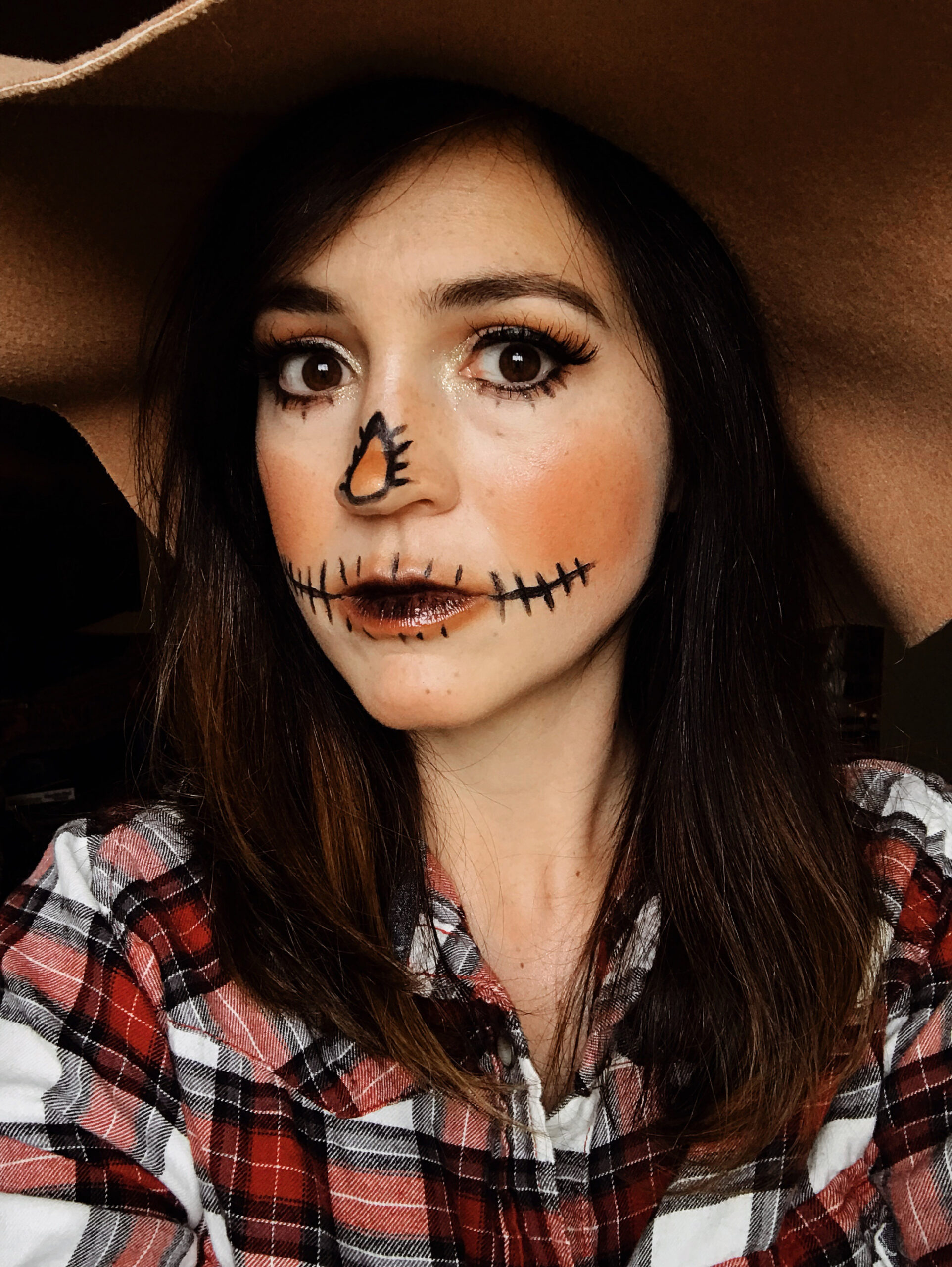 Last minute EASY Halloween DIY costume, scarecrow makeup