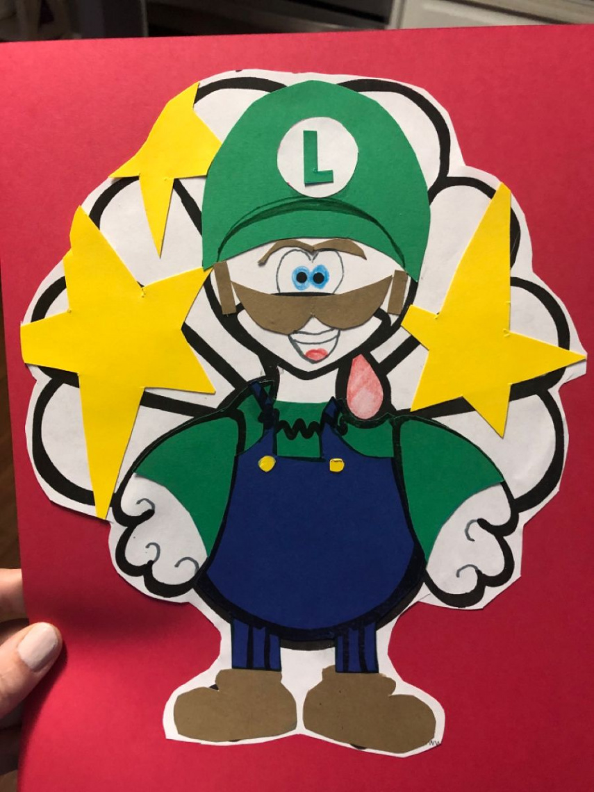 Luigi Turkey Disguise Project Kindergarten  Turkey disguise