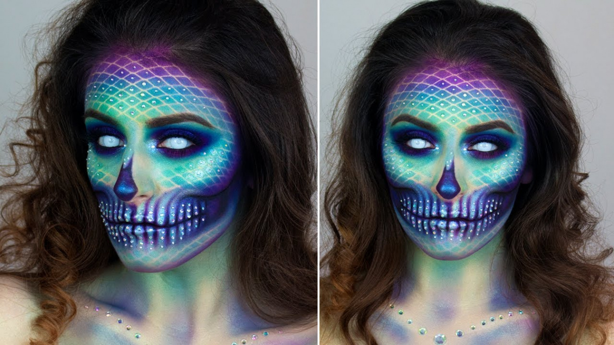 Mermaid Skull  Halloween Make up Tutorial