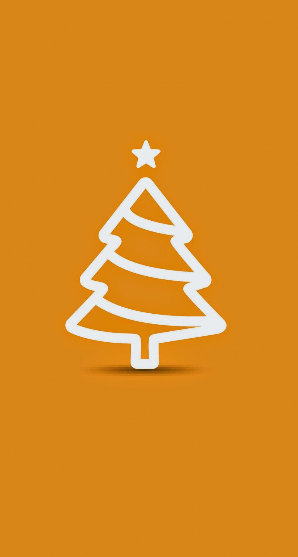 Minimal Flat Christmas Tree Illustration Orange iPhone  Plus HD