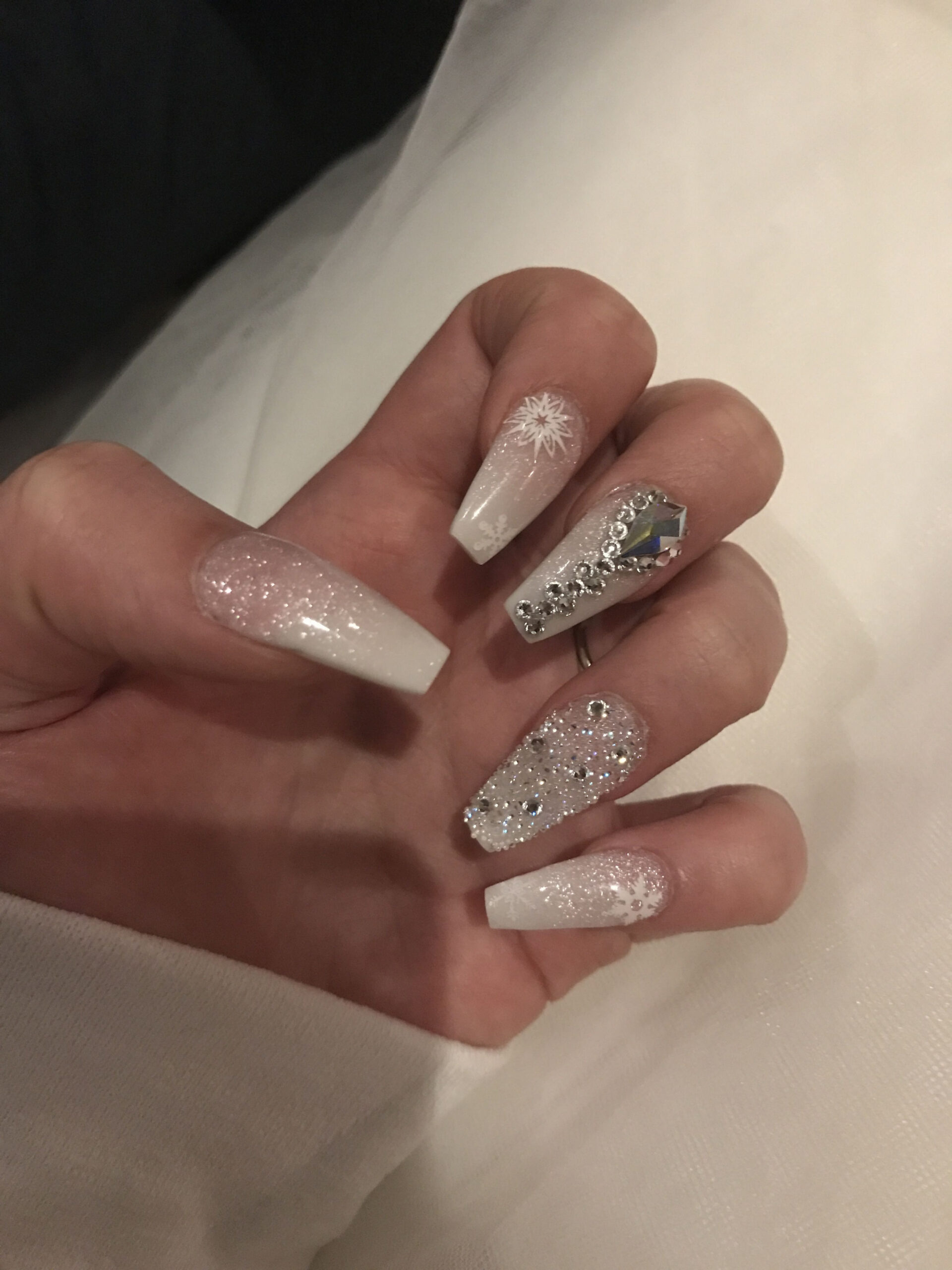 My beautiful wedding nails! Winter wonderland, Swarovski pixie