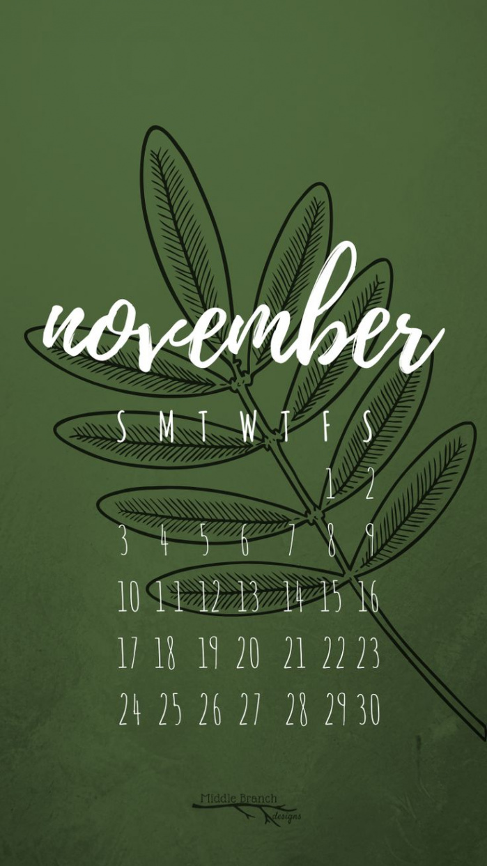 November  Wallpaper / Lockscreen / Background FREE  Calendar