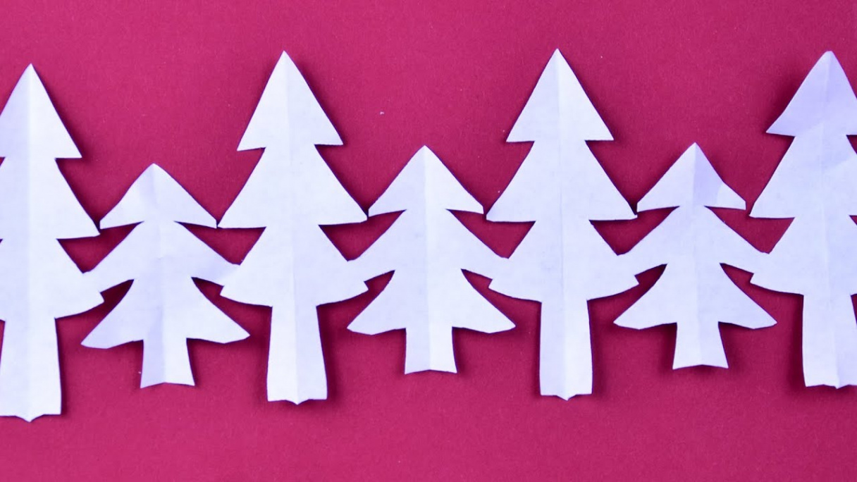 Paper Cutting Design❄️How to make Christmas tree garlands [Christmas Room  Decorations]