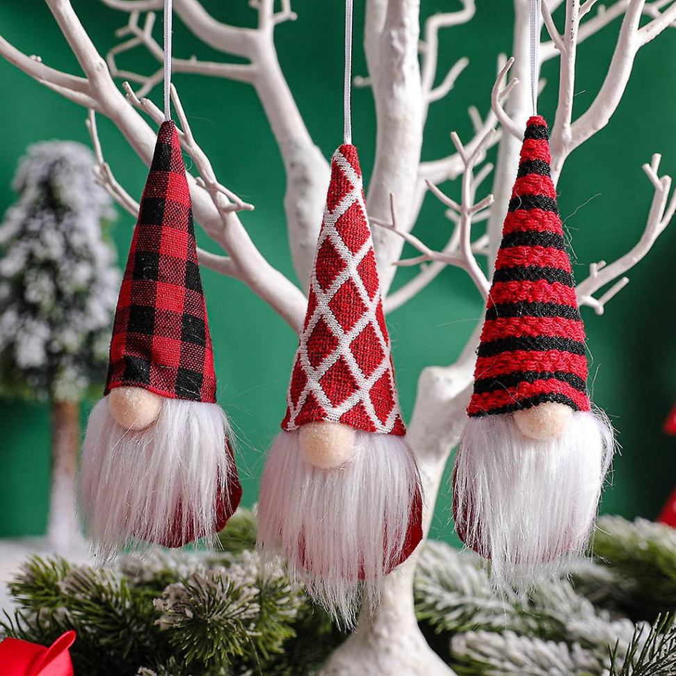 pcs Christmas Tree Hanging Gnomes Ornaments Swedish Handmade Plus