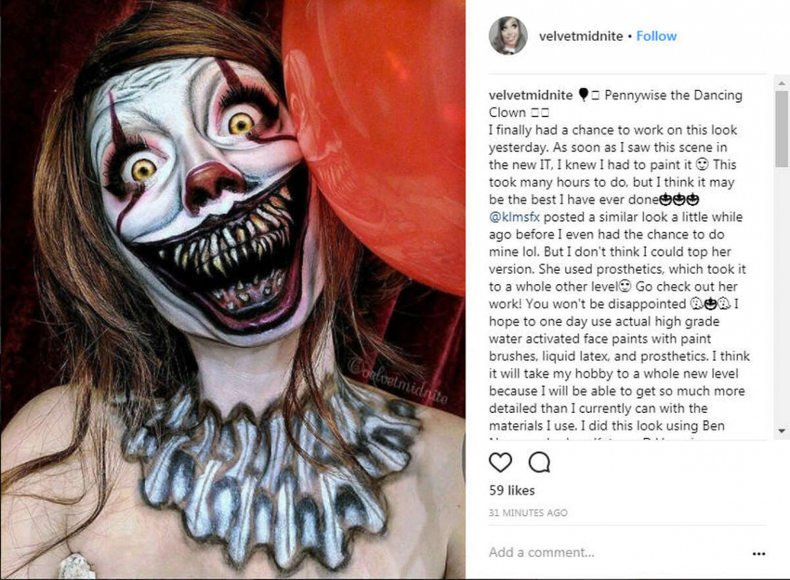 Photos: Insane Halloween makeup shown on Instagram