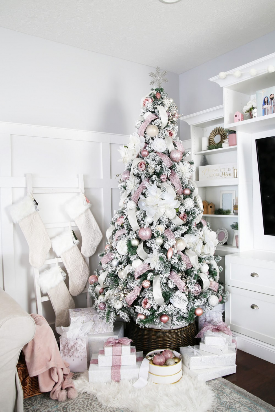 Pink Christmas Home Tour  Abby Organizes