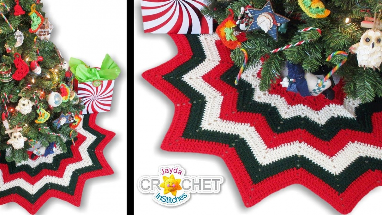 Point Christmas Tree Skirt Crochet Pattern & Tutorial