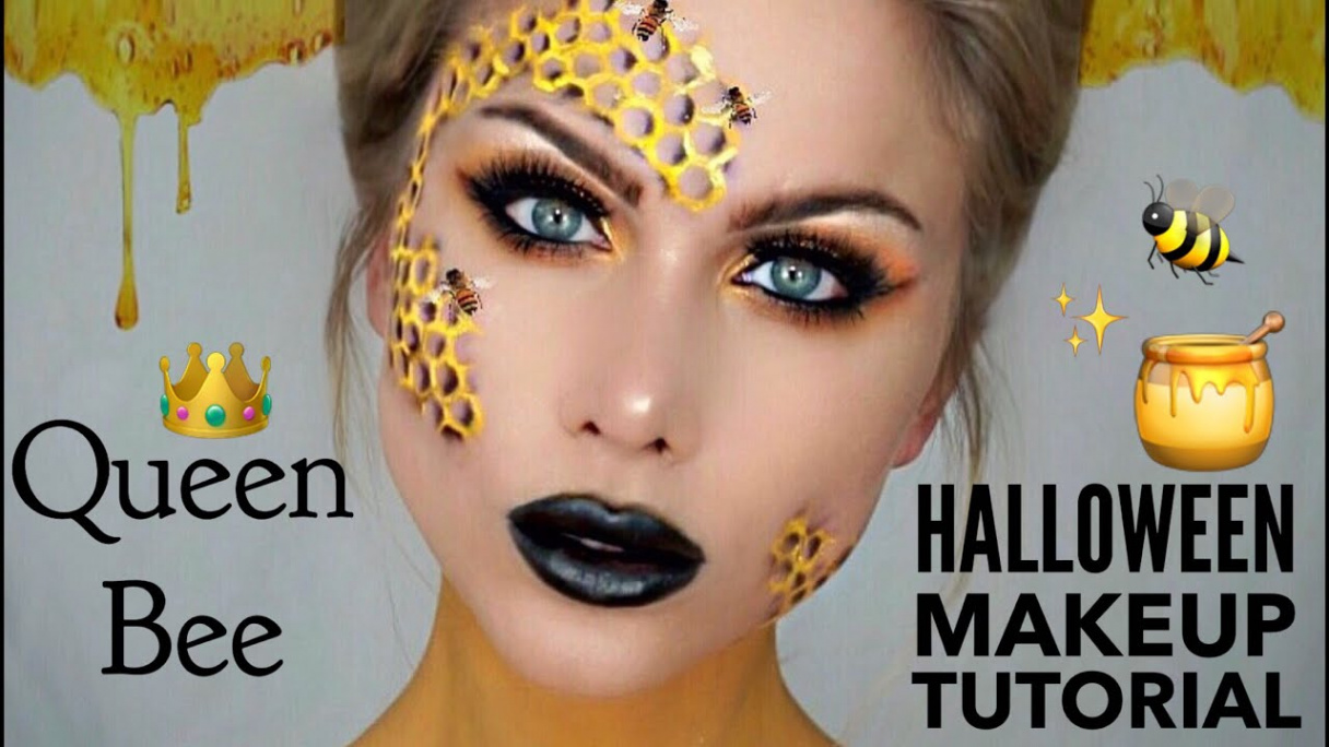 queen bee makeup tutorial  halloween makeup  BeeisforBeeauty