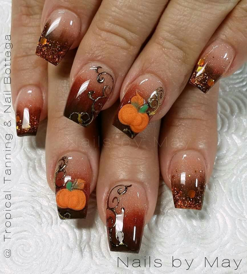 Thanks giving  Thanksgiving nail art, Thanksgiving nails, Turkey