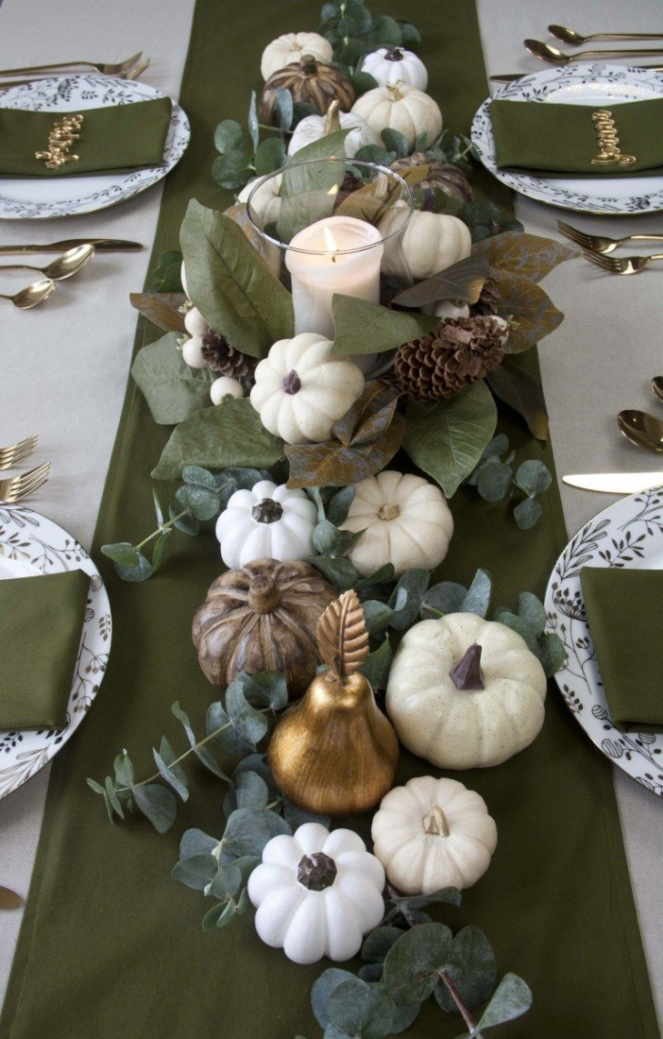 THANKSGIVING TABLESCAPE: OLIVE GREEN & GOLD THEME - JMS