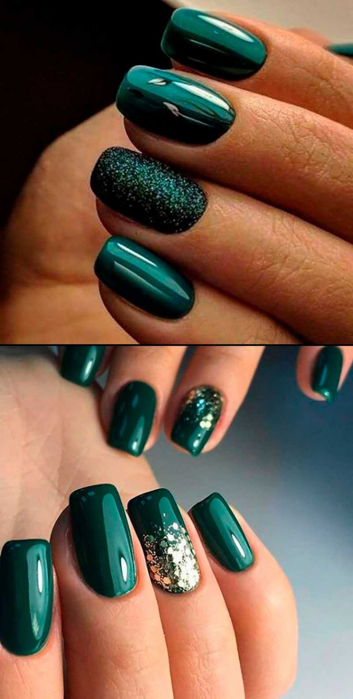 The Best  Dark Green Nails Ideas to Try in   Nails, Green