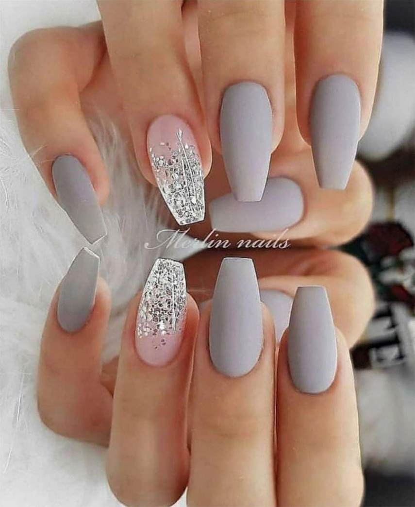 The Best  Gray Nail Designs for   Stylish Belles  Gel