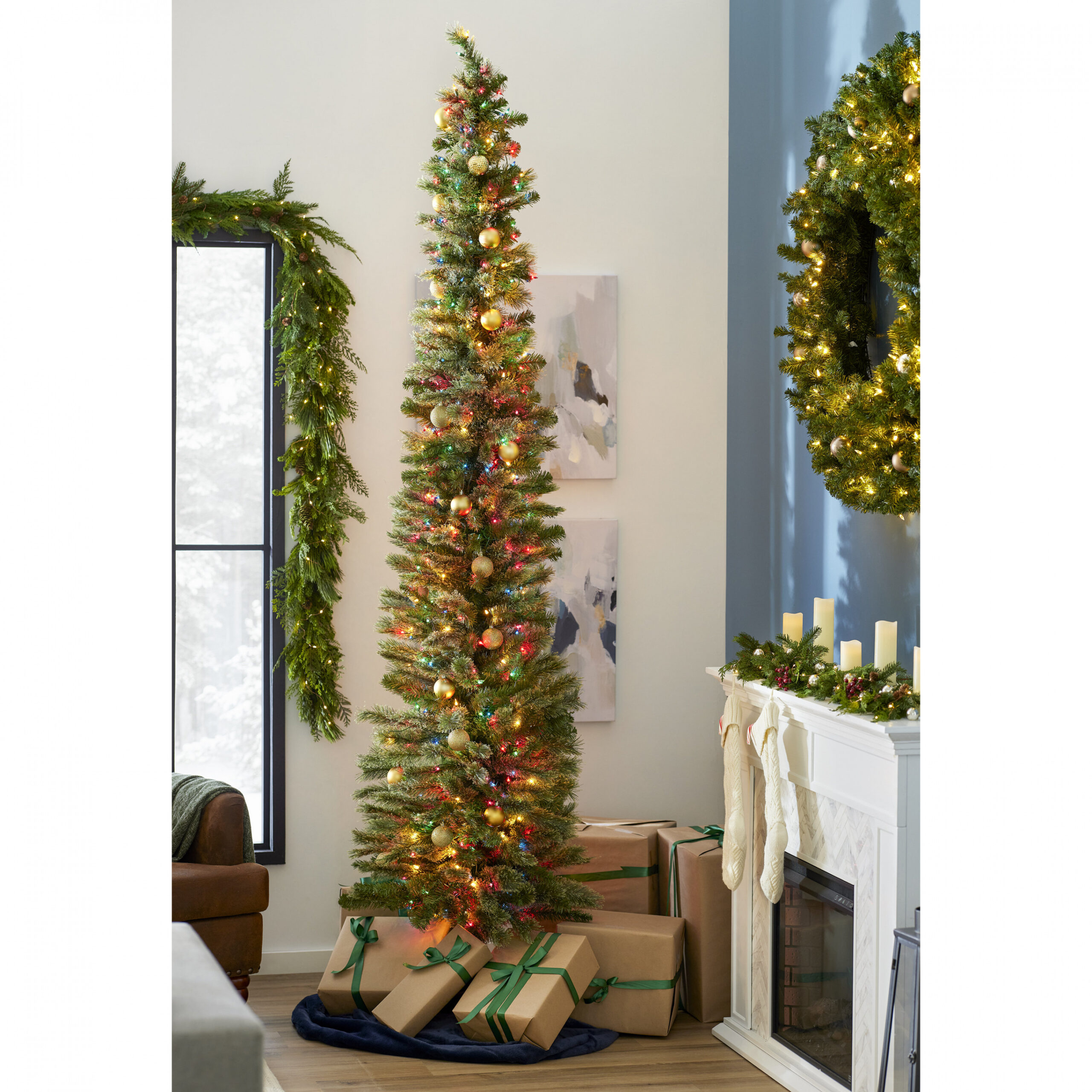 The Holiday Aisle® Home Heritage  Ft Pencil Pine Prelit