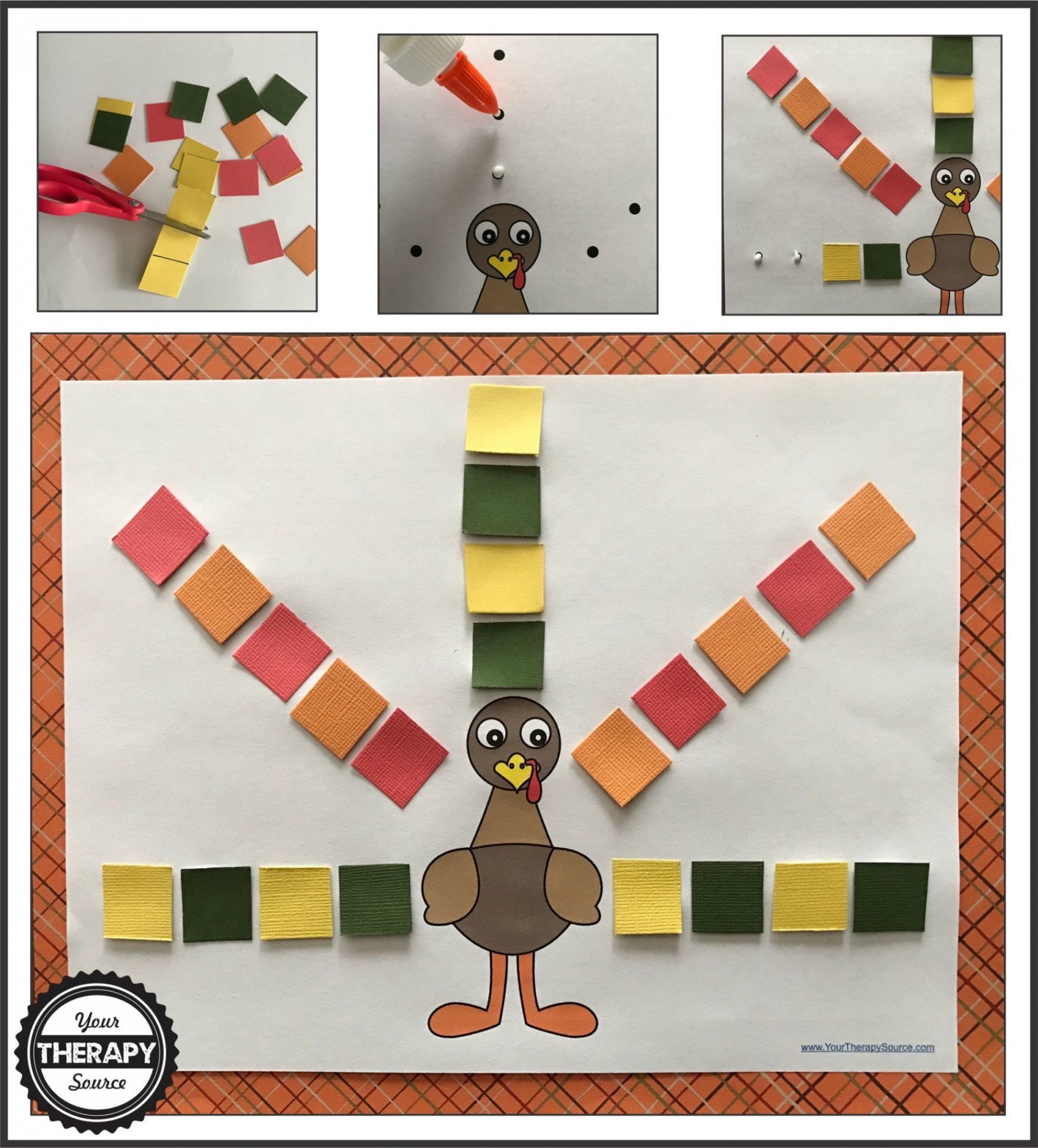 Turkey Squares Craft Project - Your Therapy Source