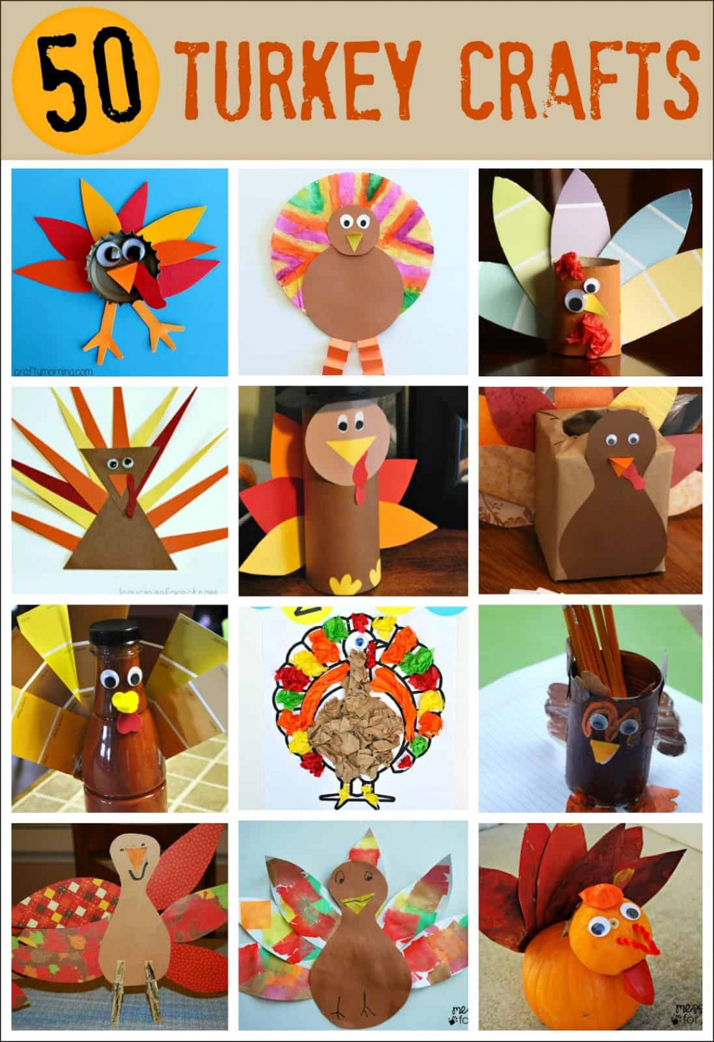 Turkey Thanksgiving Crafts - Mess for Less