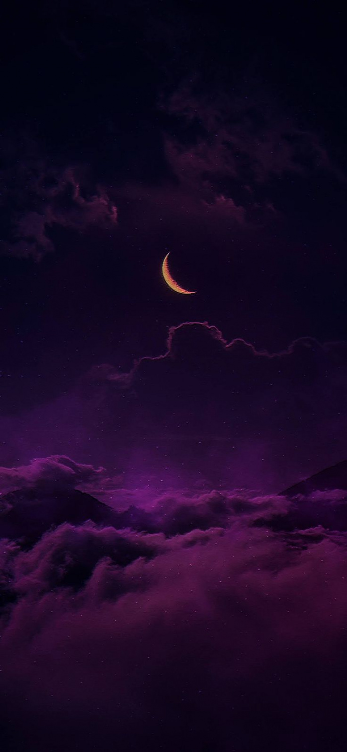 wallpaper iphone - purple sky moon  Purple wallpaper phone, Dark