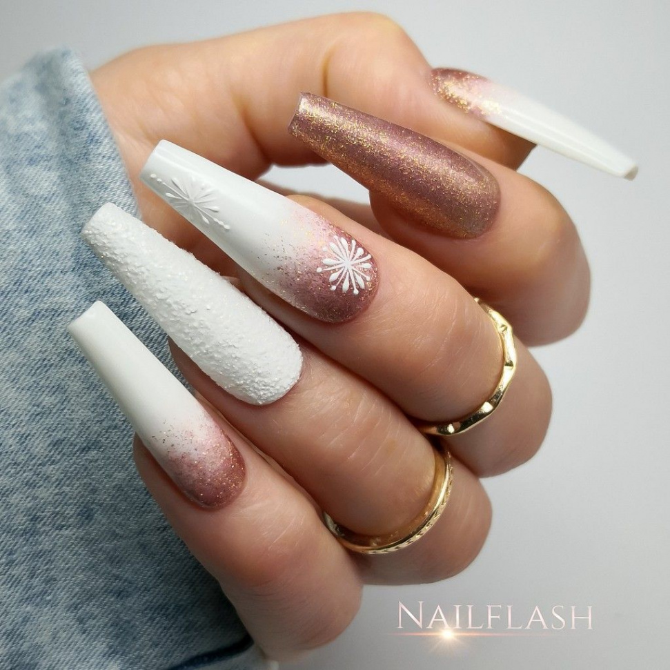 Winter Snownails  Nail art, Nails, Ballerina nails