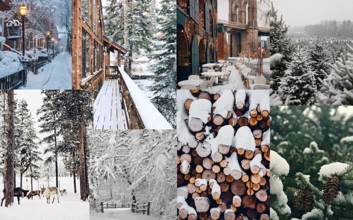 Winter vibes aesthetic snow laptop wallpapers collage