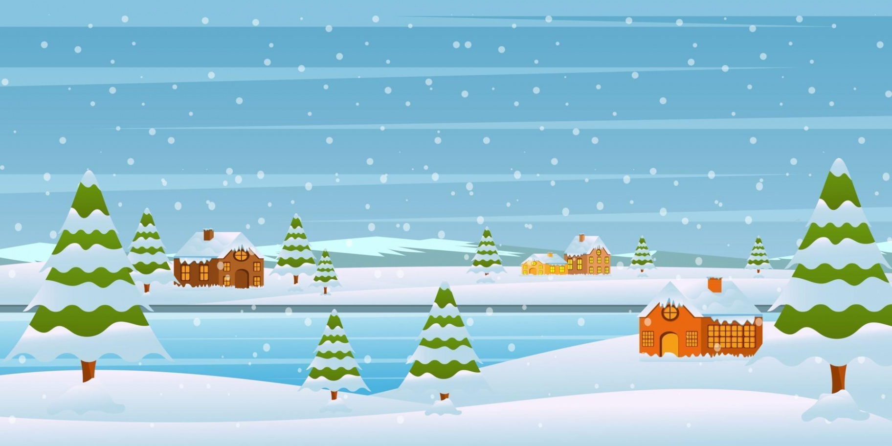 Winter Wallpaper Elements  Vector Art at Vecteezy